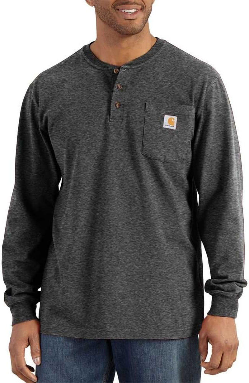 Carhartt Men's Loose Fit Heavyweight Long-Sleeve Pocket Henley T-Shirt