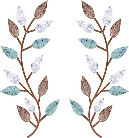 2 Pieces Metal Tree Leaf Wall Decor