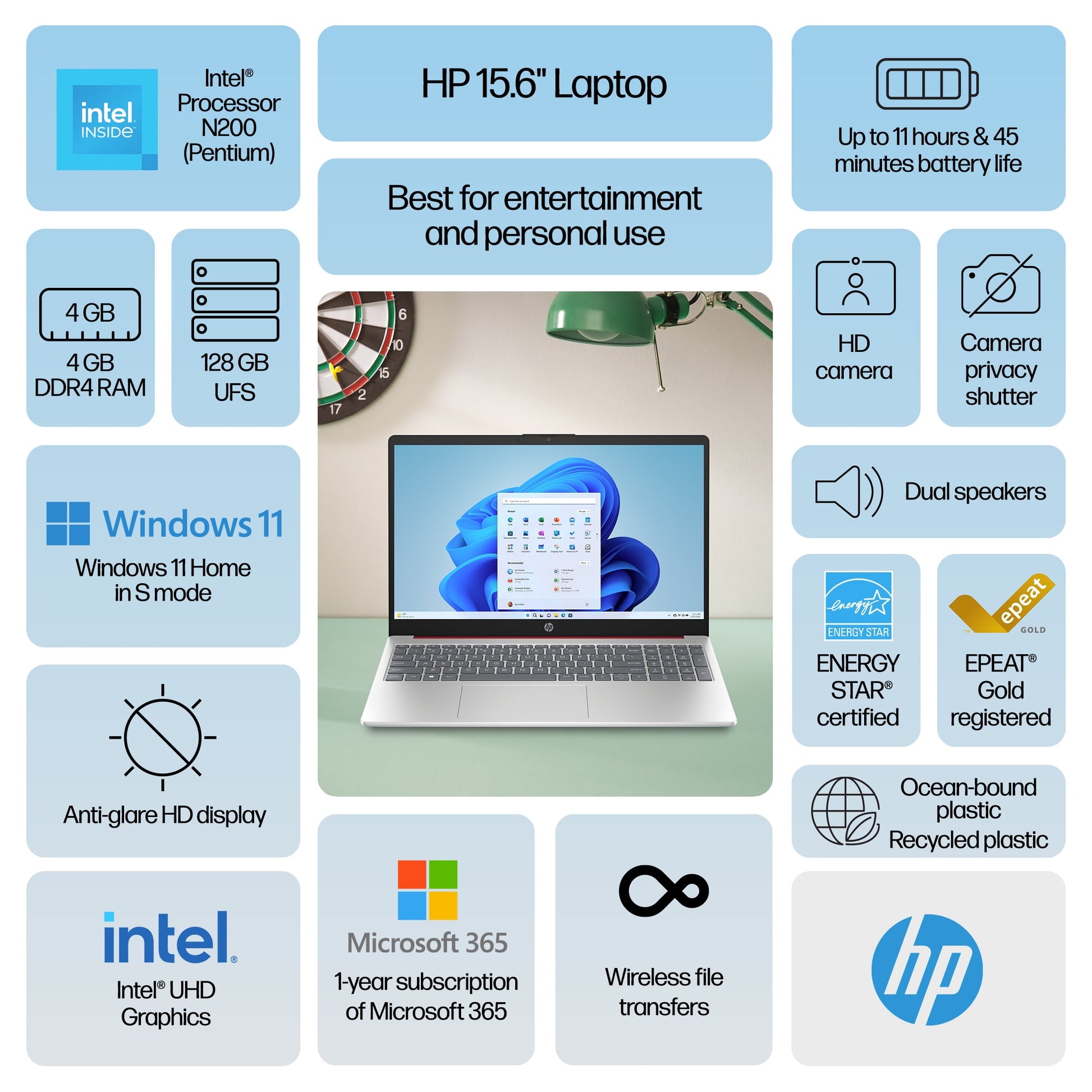 HP 15.6 inch Windows Laptop