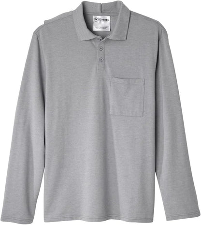 Men’s Open-Back Adaptive Long Sleeve Polo Shirt