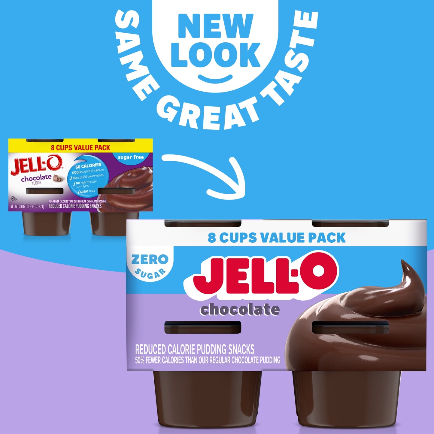 Jell-O Chocolate Sugar Free Pudding Cups, 8 Ct Cups