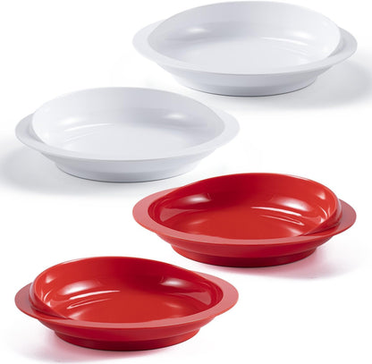 Jayour 4 Pack - Anti-Spill Scoop Plate with Lip Edge