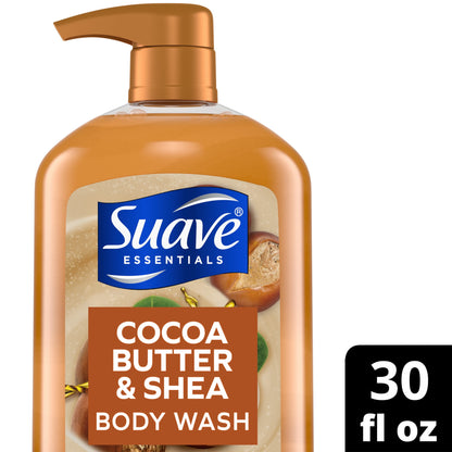 Suave Essentials Gentle Body Wash, Cocoa Butter & Shea