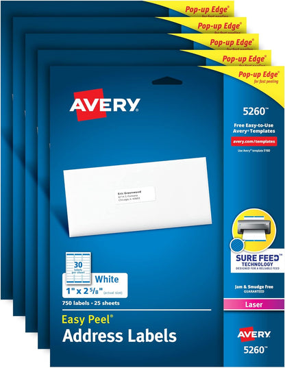 Avery Easy Peel Printable Address Labels with Sure Feed