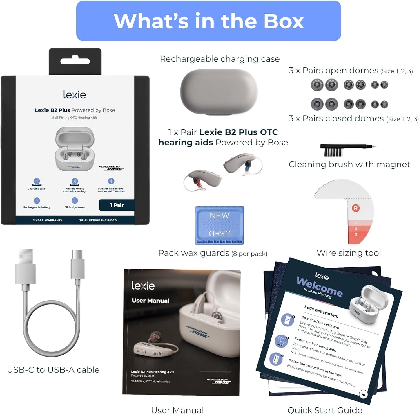 Lexie B2 Plus OTC Hearing Aids Powered by Bose