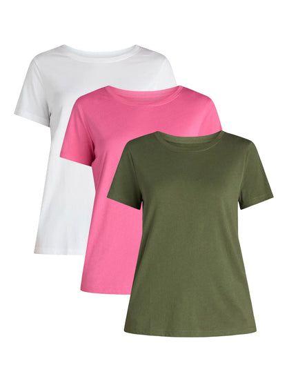 Women's Cotton Crewneck Tee 3-Pack