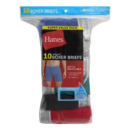 Hanes Men's Assorted Boxer Briefs, 10 Pack