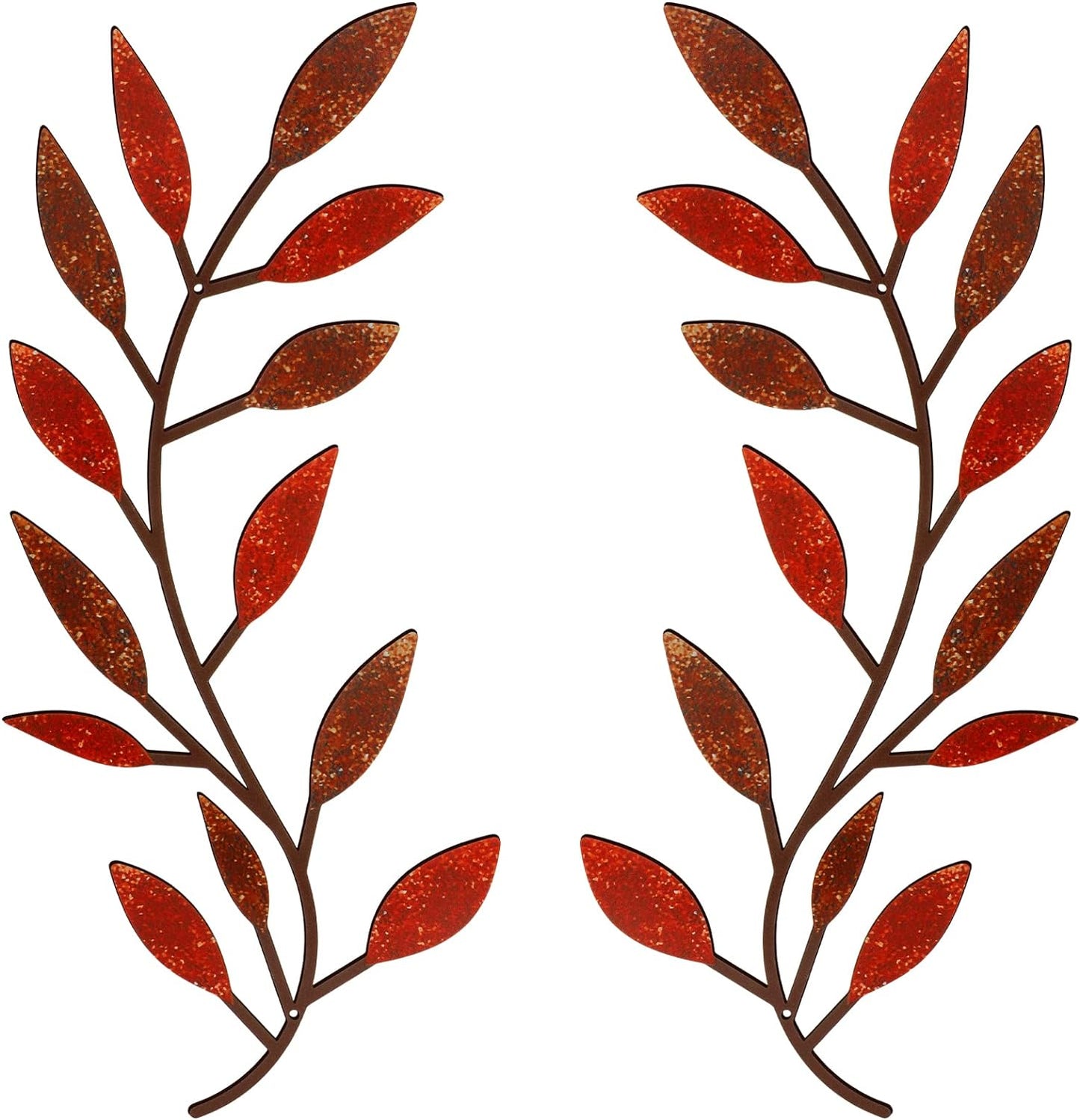 2 Pieces Metal Tree Leaf Wall Decor