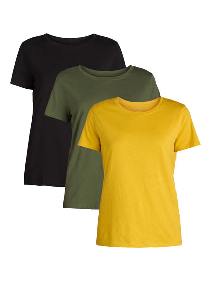 Women's Cotton Crewneck Tee 3-Pack