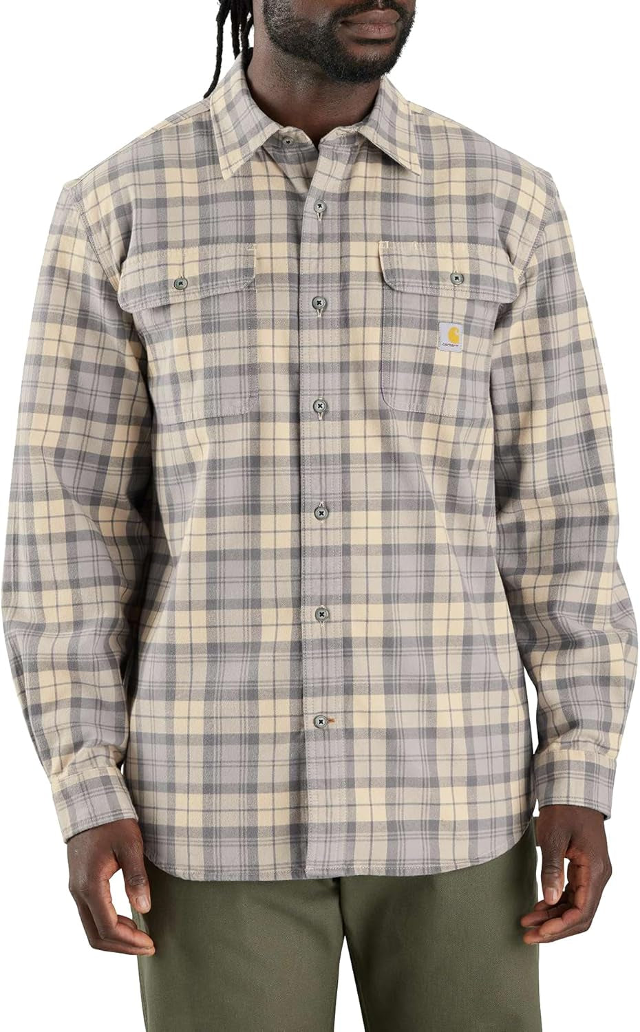 Carhartt Men's Loose Fit Heavyweight Flannel Long Sleeve Plaid Shirt