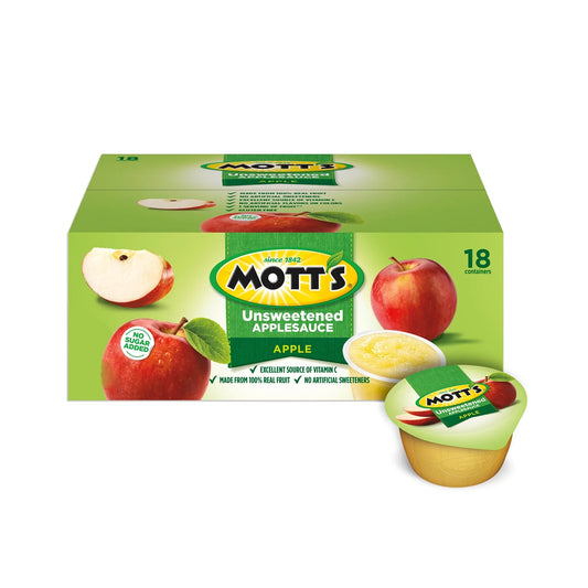 Mott's No Sugar Added Applesauce, 18 Count