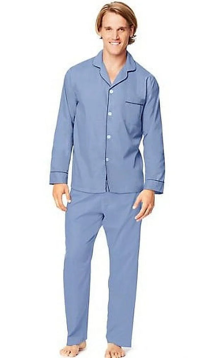 Hanes Long Sleeve Long Leg Woven Pajama Set