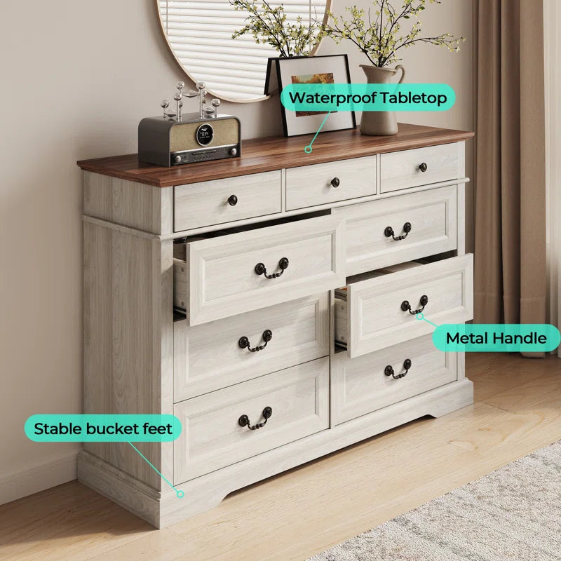 9 Drawer Double Dresser