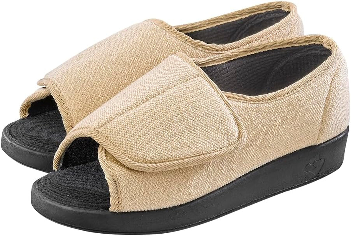 Silverts Diabetic Open-Toe Shoes for Women | Extra-Wide Non-Slip Comfortable Slippers for Elderly, Swelling, Sensitive Feet