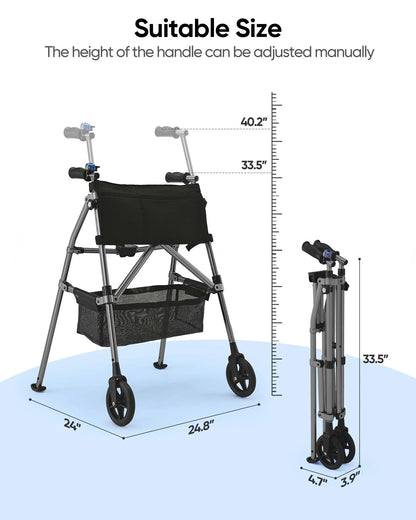 Lightweight Folding Rollator Walker