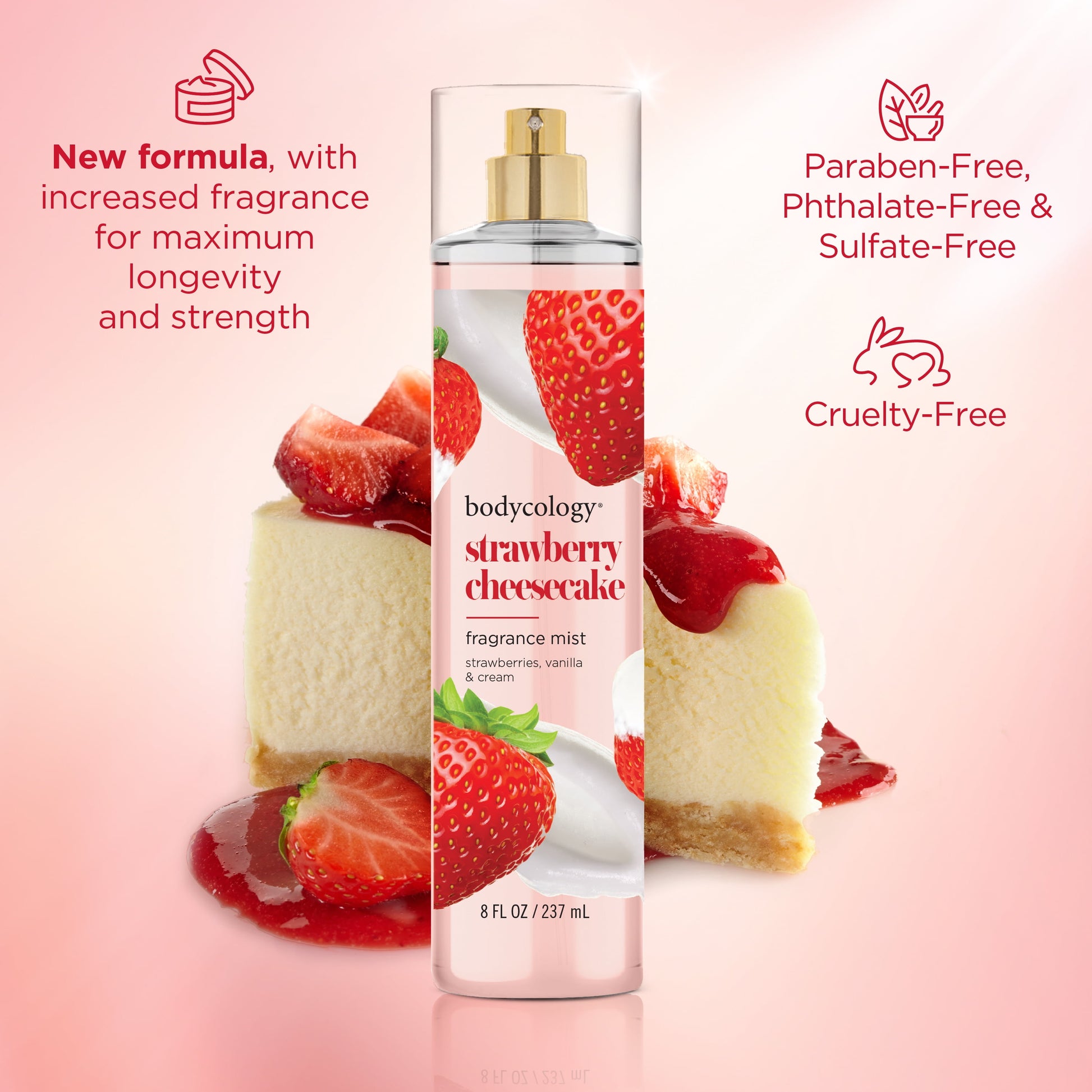 Bodycology Fragrance Body Mist, Strawberry Cheesecake