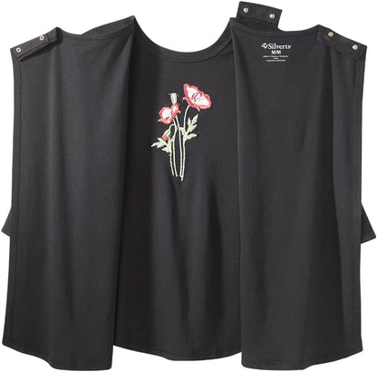 Women's Open Back Embroidered Flower Top