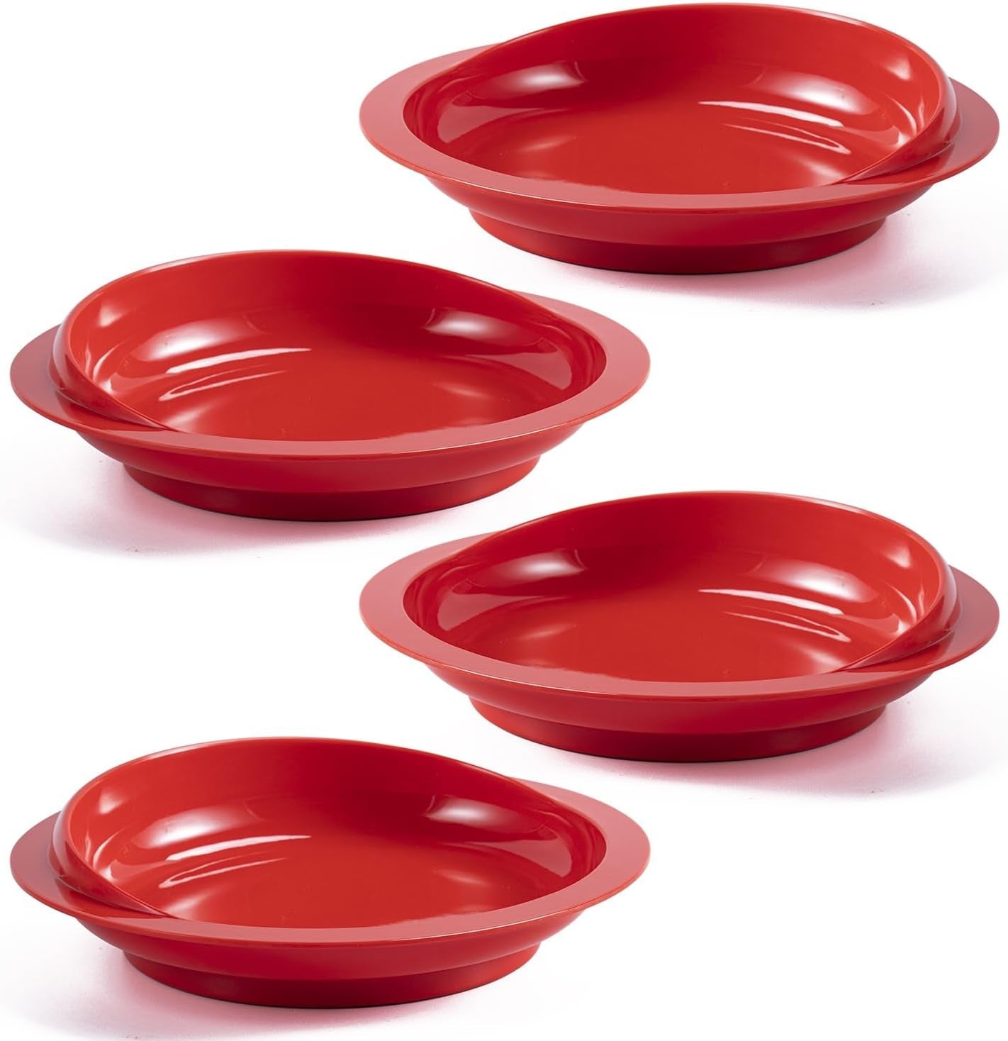 Jayour 4 Pack - Anti-Spill Scoop Plate with Lip Edge