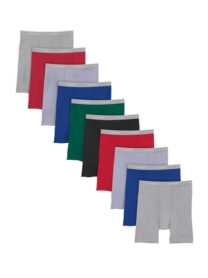 Hanes Men's Assorted Boxer Briefs, 10 Pack