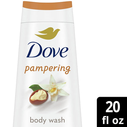 Dove Pampering Shea Butter & Warm Vanilla Liquid Body Wash, 20 oz