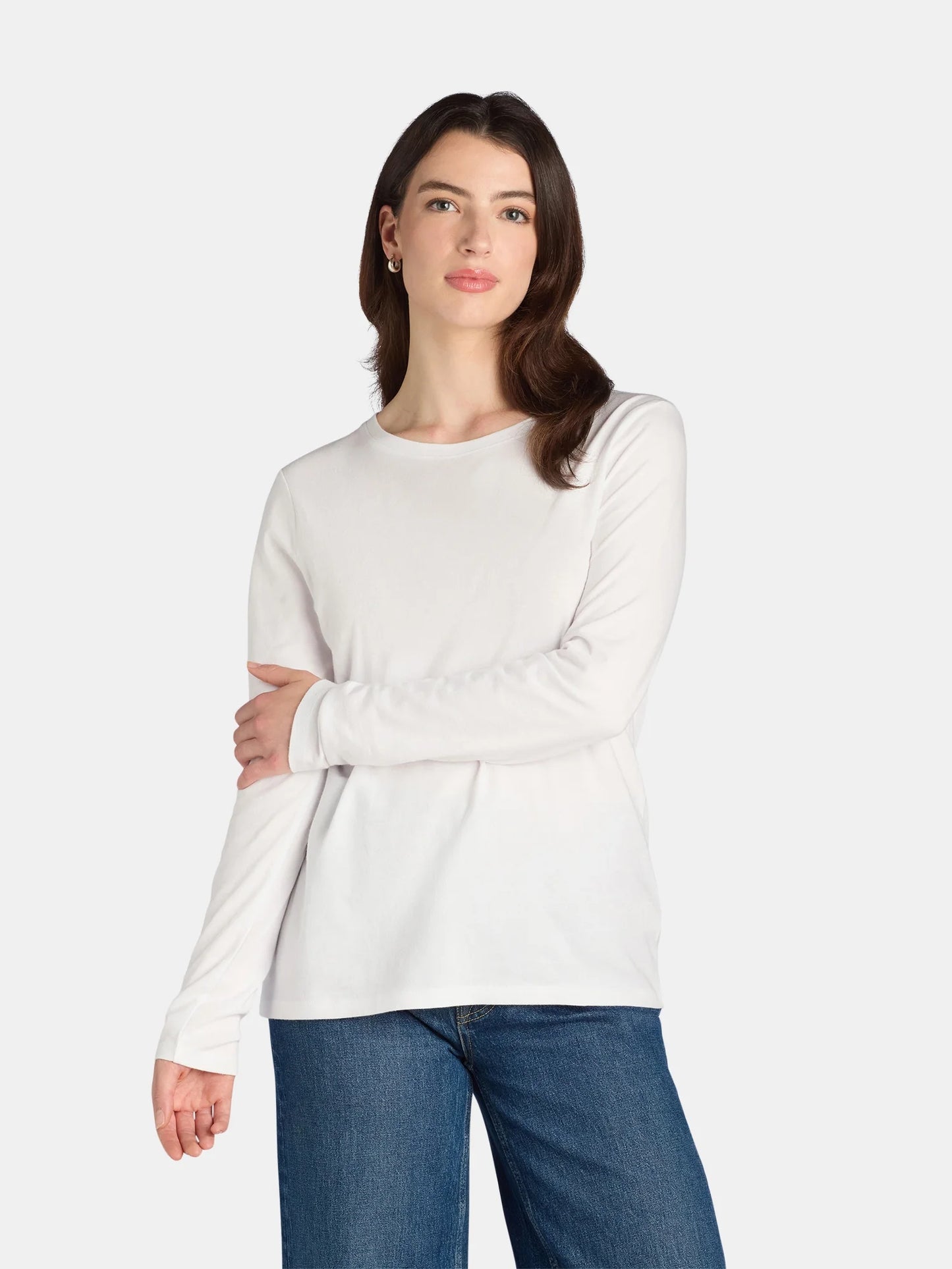 Women's Long Sleeve Cotton Crewneck Tee