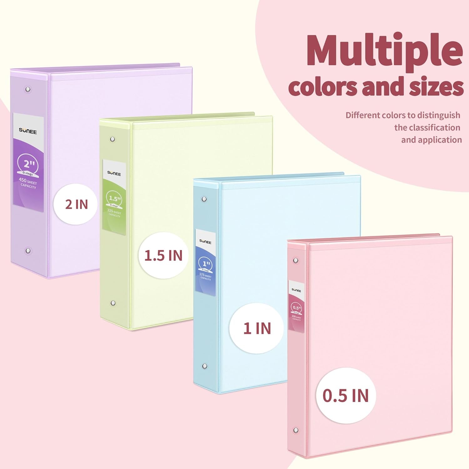 3 Ring Binder 1 Inch 4 Pack