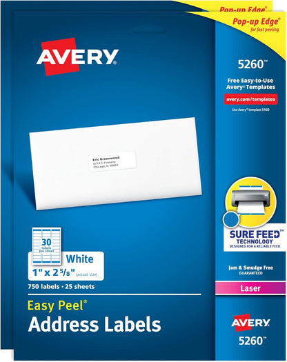 Avery Easy Peel Printable Address Labels with Sure Feed