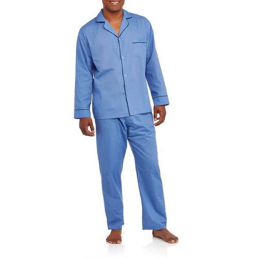 Hanes Long Sleeve Long Leg Woven Pajama Set