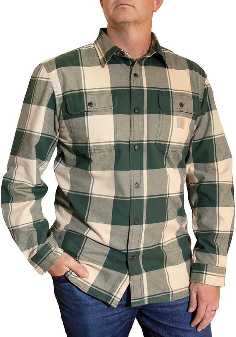 Carhartt Men's Loose Fit Heavyweight Flannel Long Sleeve Plaid Shirt