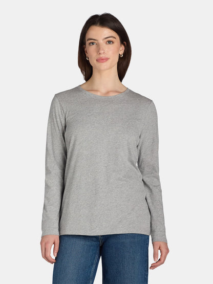 Women's Long Sleeve Cotton Crewneck Tee