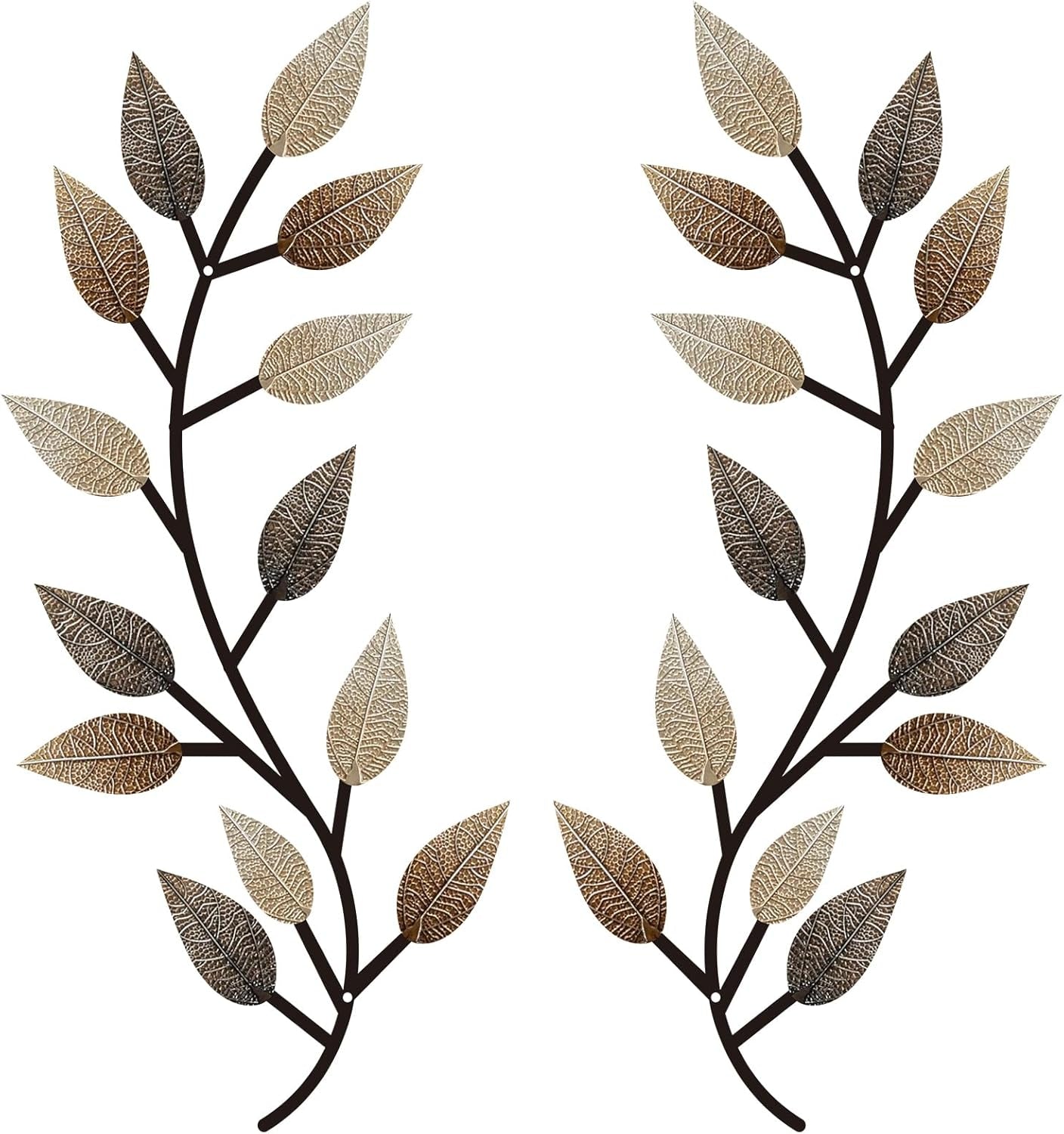 2 Pieces Metal Tree Leaf Wall Decor