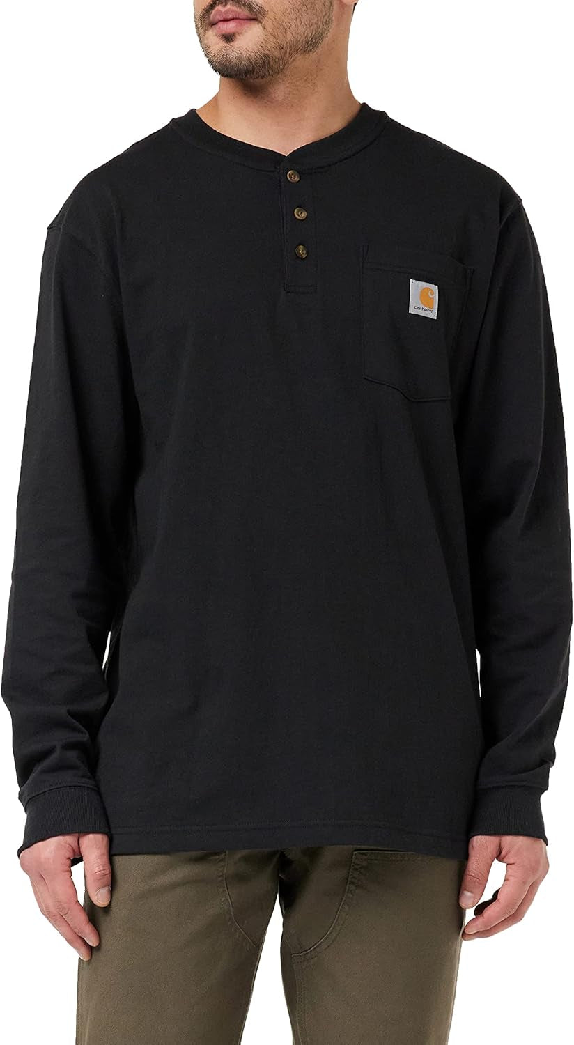 Carhartt Men's Loose Fit Heavyweight Long-Sleeve Pocket Henley T-Shirt