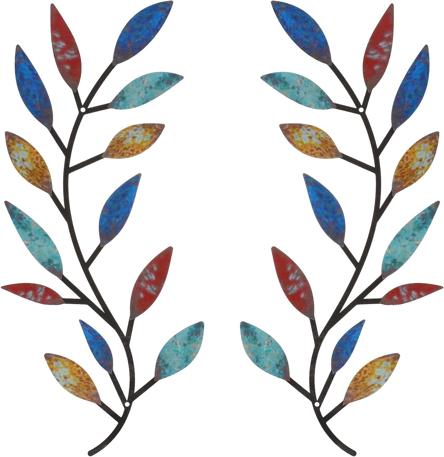 2 Pieces Metal Tree Leaf Wall Decor