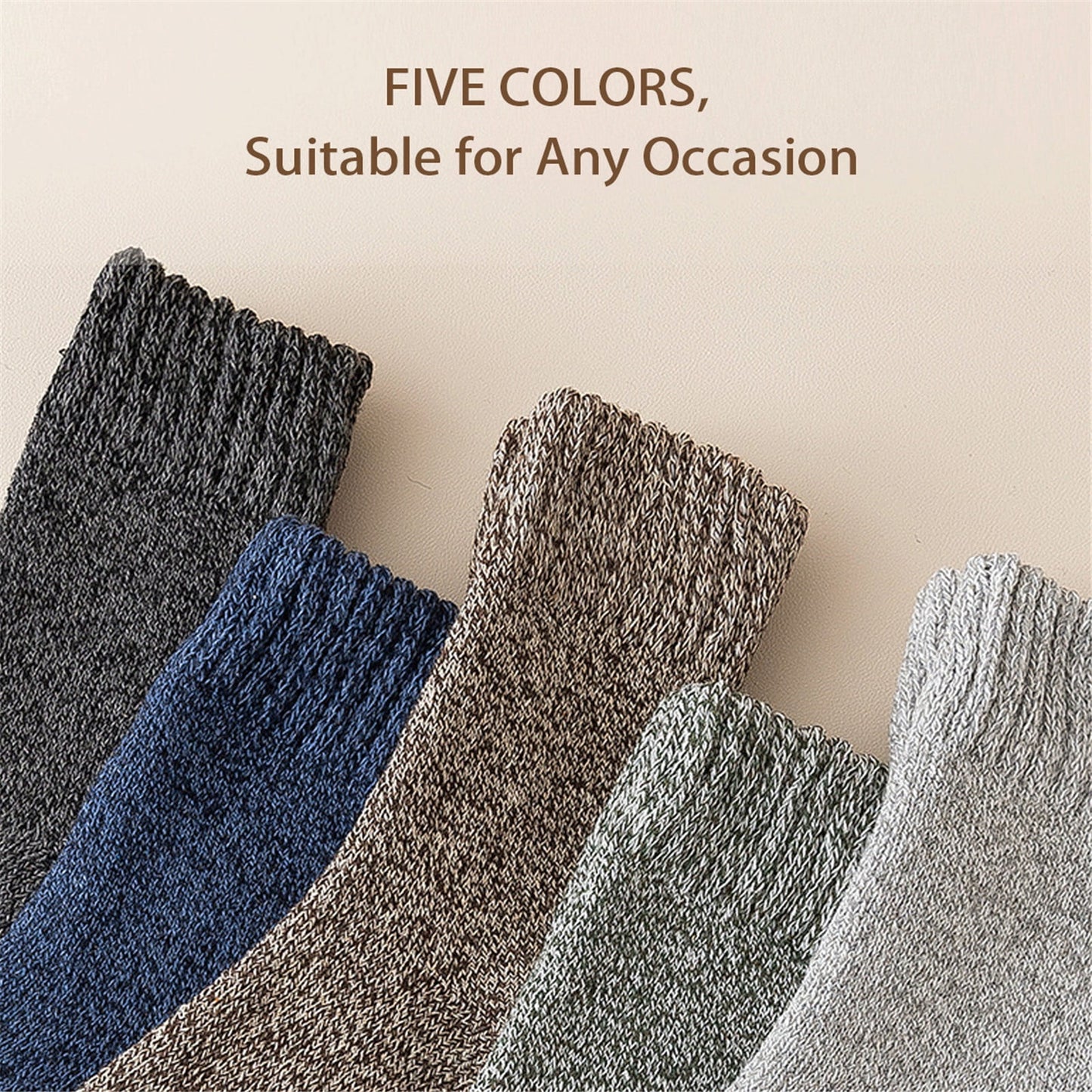 5 Pairs Merino Wool Socks for Men