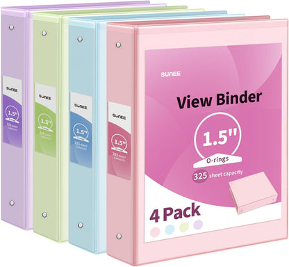 3 Ring Binder 1 Inch 4 Pack