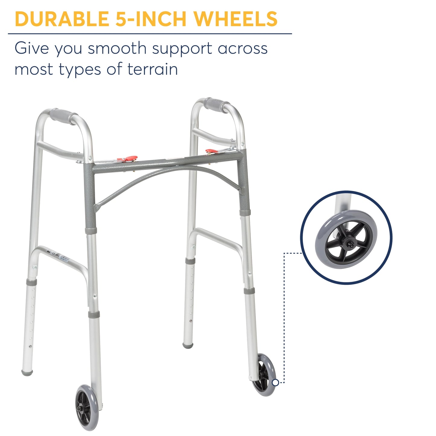 Deluxe Two Button Folding Walker