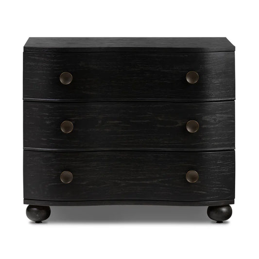 Tariel 3 - Drawer Solid Wood Nightstand in Toasted Oak