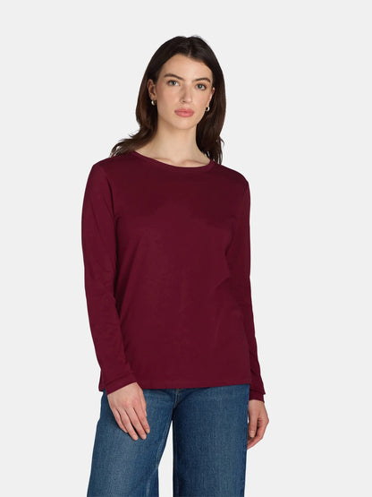 Women's Long Sleeve Cotton Crewneck Tee