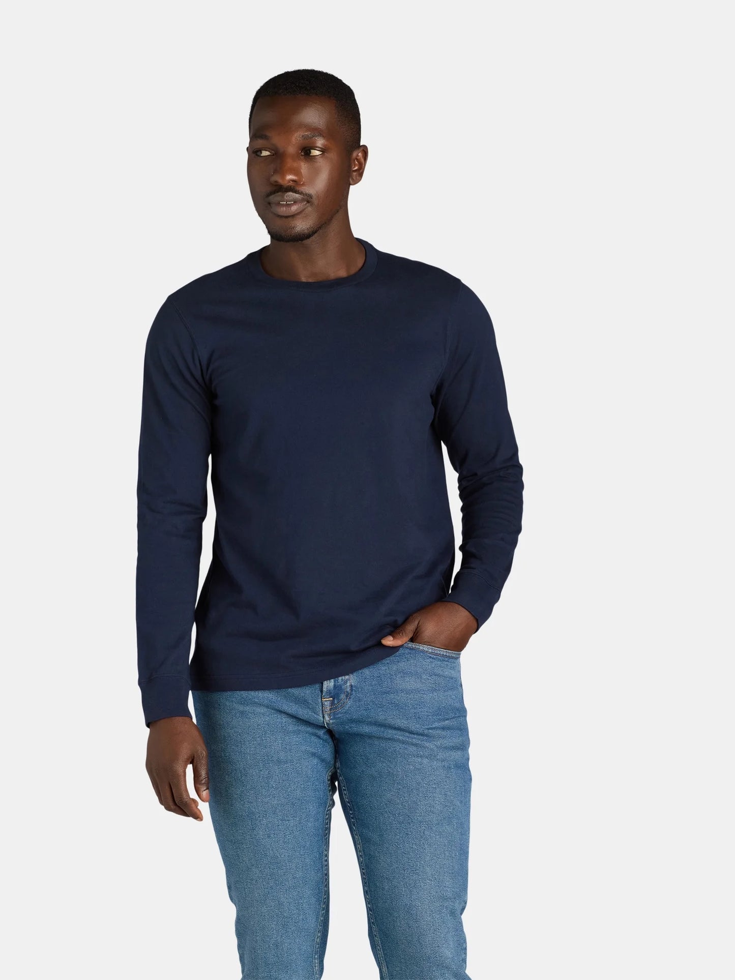 Crewneck T-Shirt with Long Sleeves