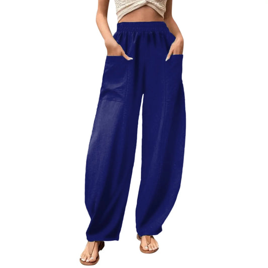 Women's Casual Wide-Leg Elastic Waist Pants