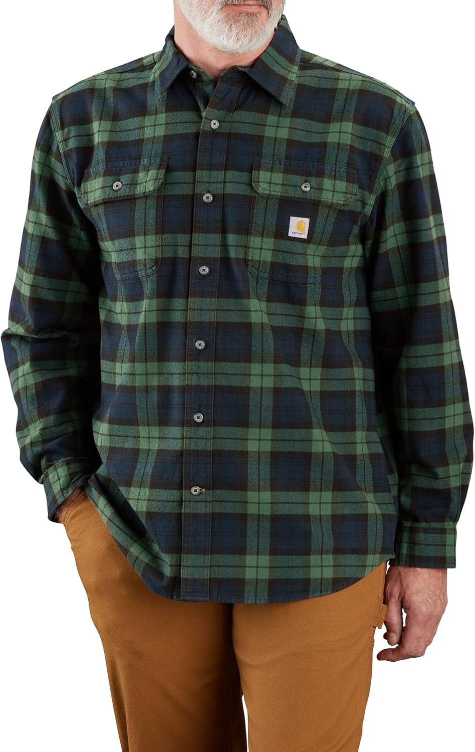 Carhartt Men's Loose Fit Heavyweight Flannel Long Sleeve Plaid Shirt