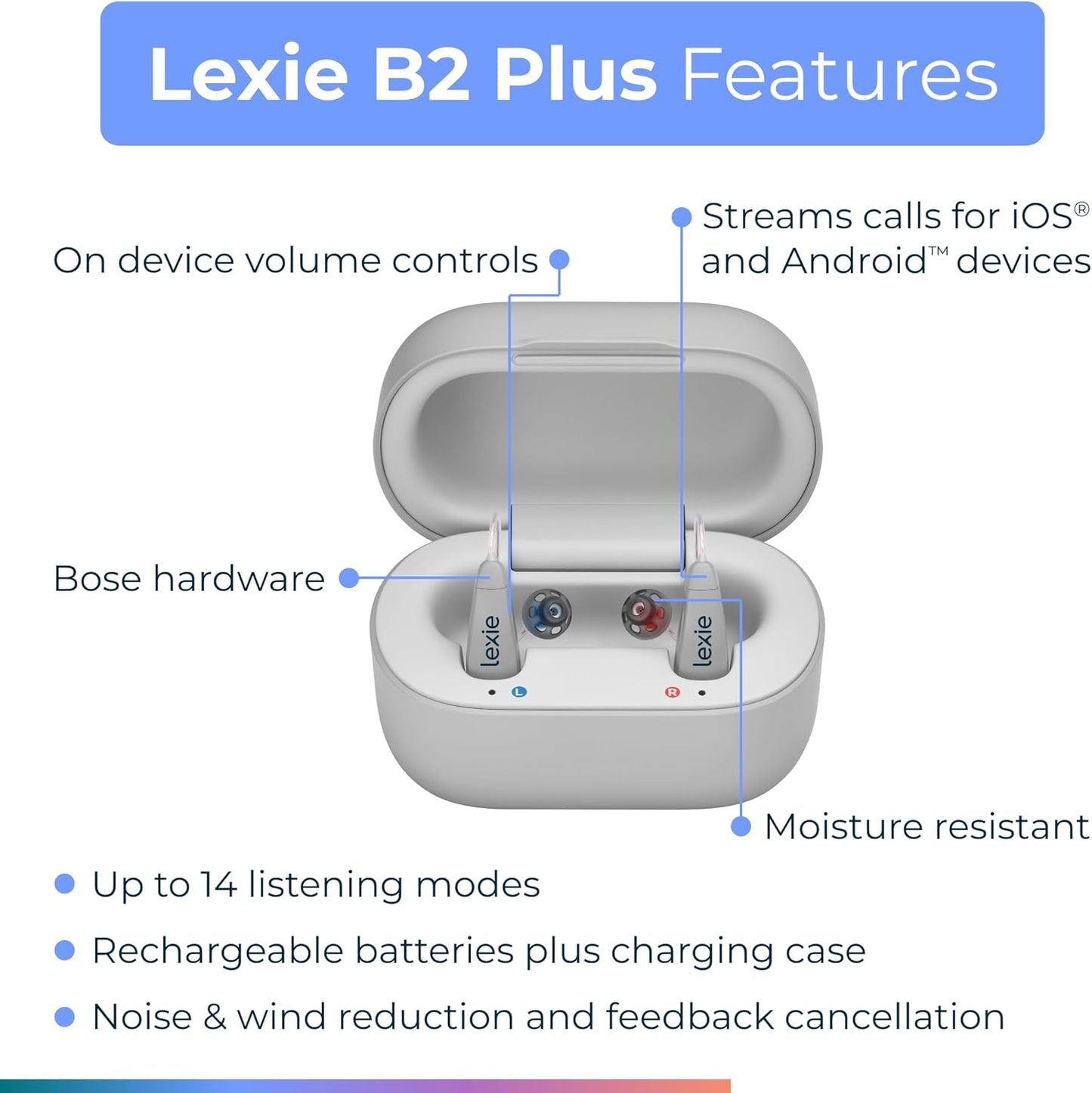 Lexie B2 Plus OTC Hearing Aids Powered by Bose