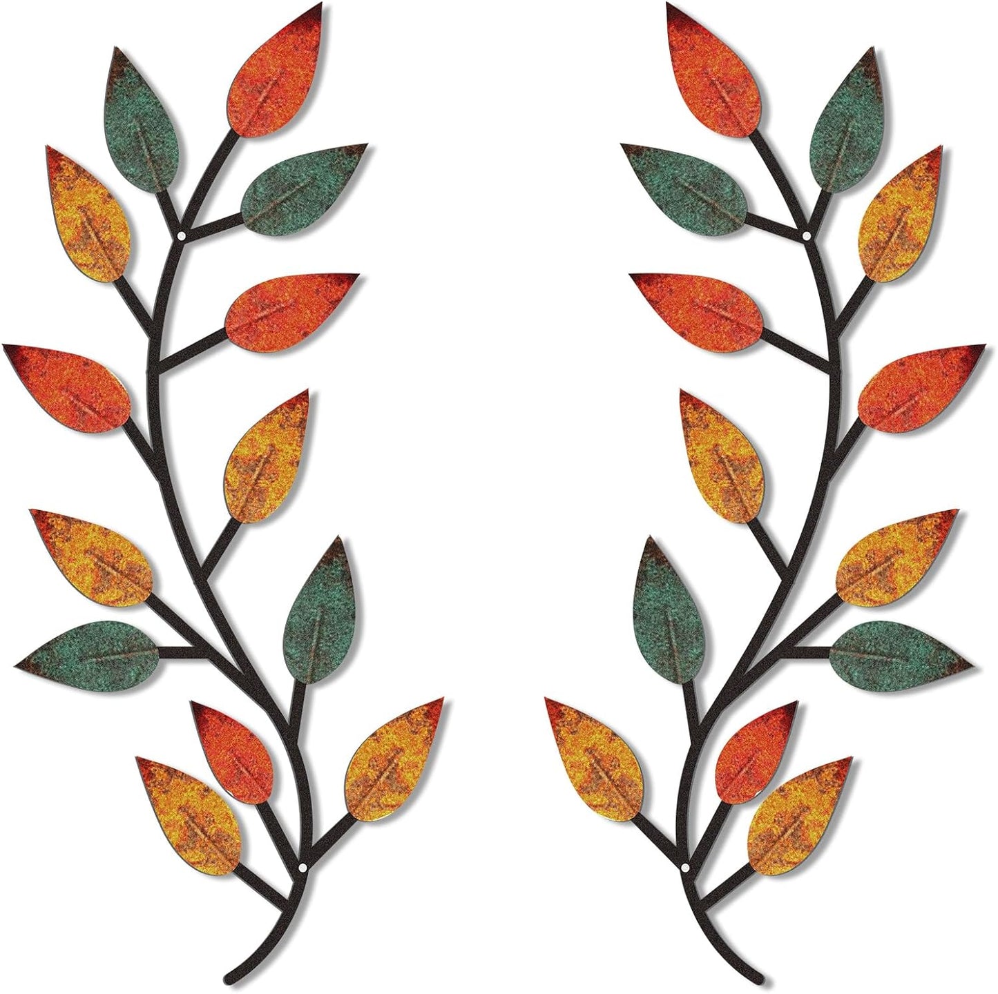 2 Pieces Metal Tree Leaf Wall Decor