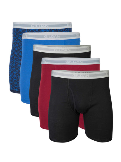 Gildan Men's Regular Leg Boxer Briefs, 5-Pack