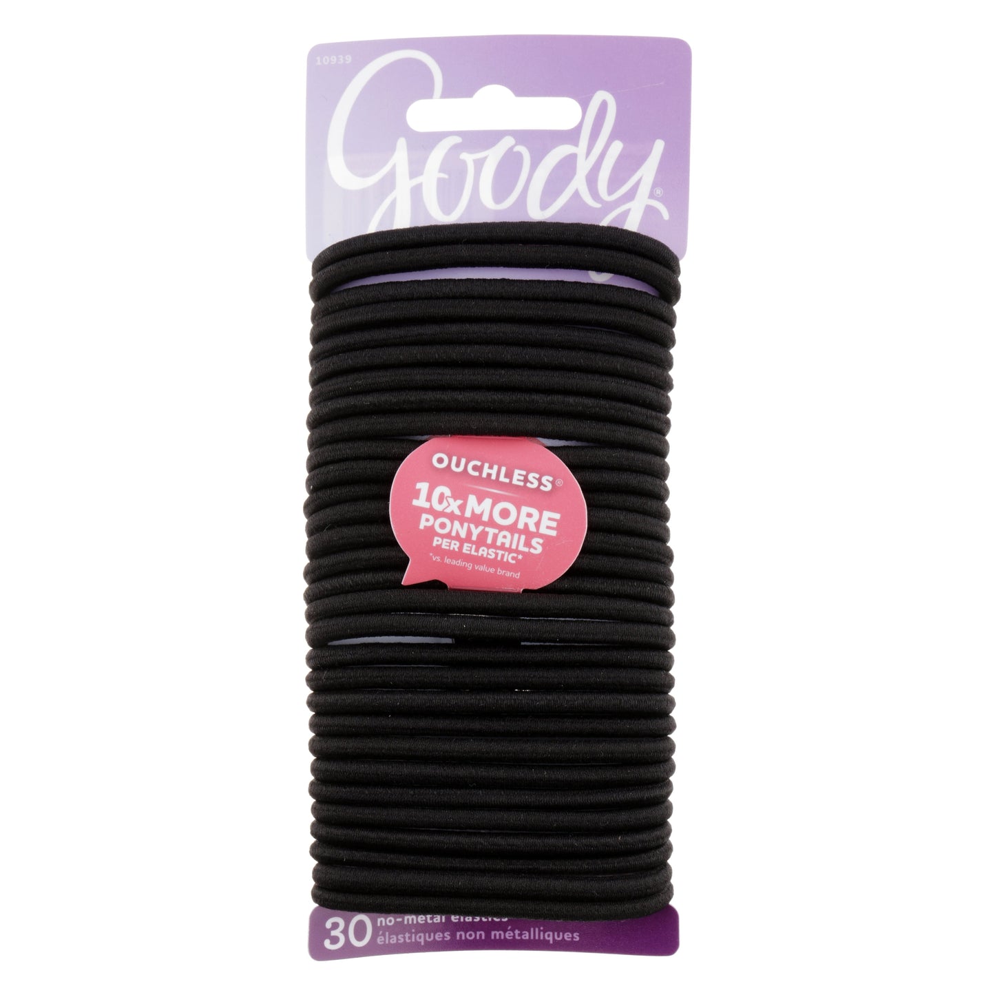 Black Hair Elastics - 30 Count