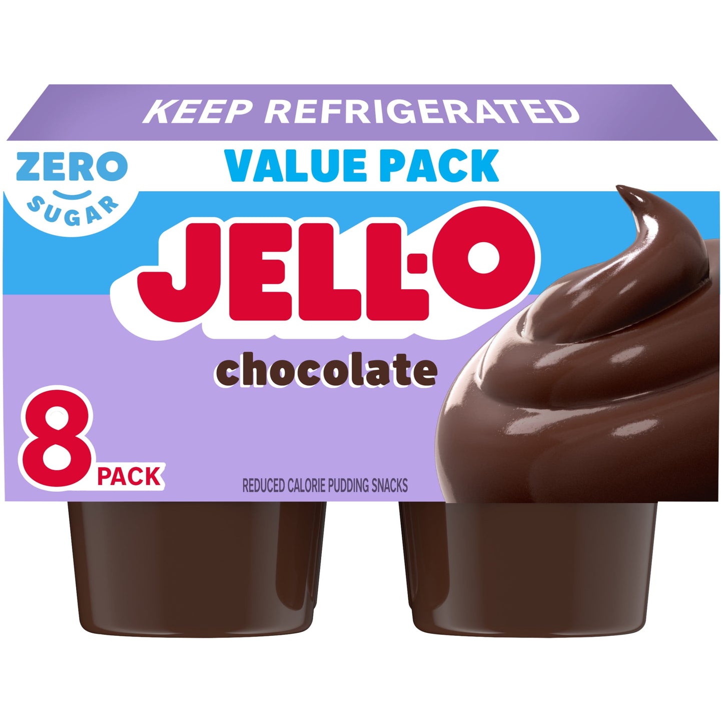 Jell-O Chocolate Sugar Free Pudding Cups, 8 Ct Cups