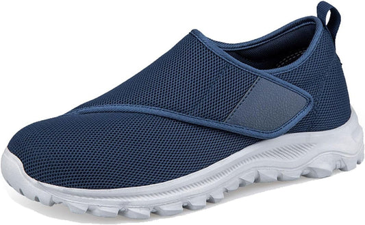 Leisure sports Velcro elderly shoes with wide and swollen feet for middle-aged and elderly men and women, soft soled walking shoes