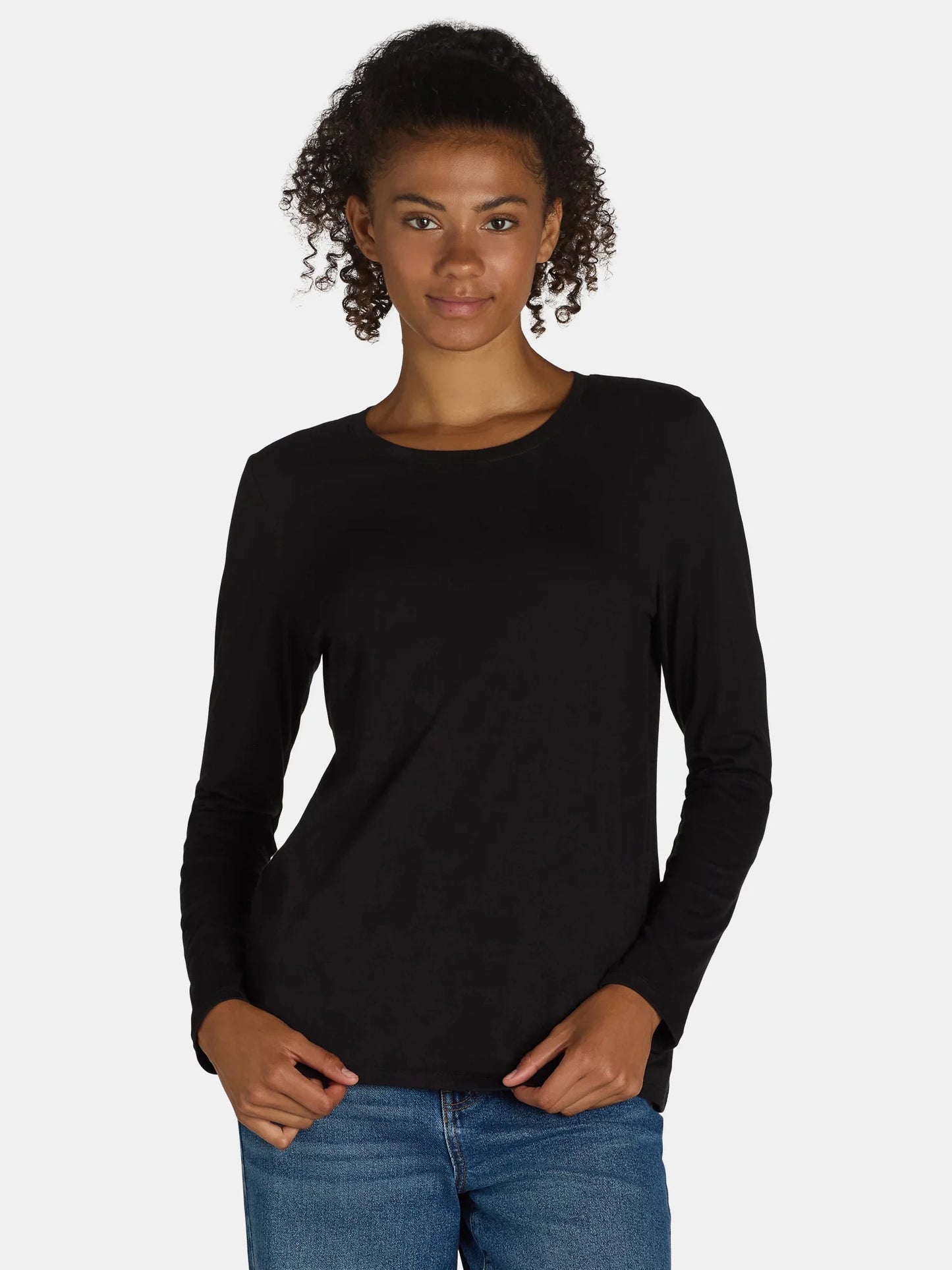 Women's Long Sleeve Cotton Crewneck Tee