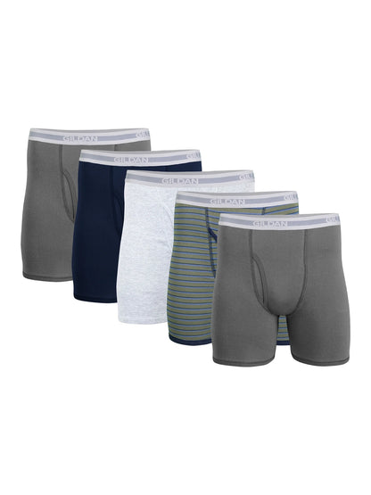 Gildan Men's Regular Leg Boxer Briefs, 5-Pack