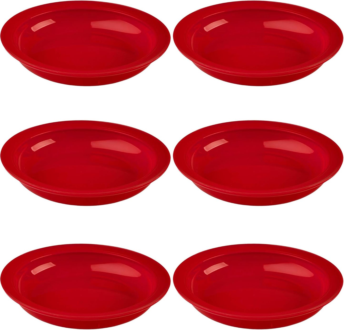 Providence Spillproof Inner Lip Plate - 9" Red - 3 Pack